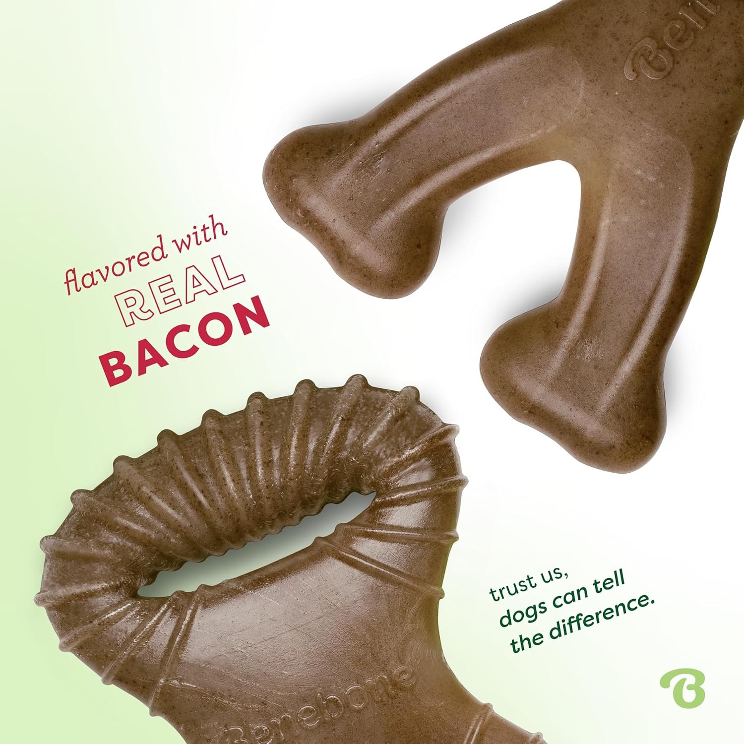 Benebone Tiny 2-Pack Dog Chew Toys, Made in USA, Real Bacon Flavor - Image 2