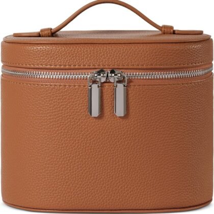 Makeup Bag, Travel Make up Case with Compartments and Handle, Portable Cosmetic Organizer Bags,Toiletry Bag for Women