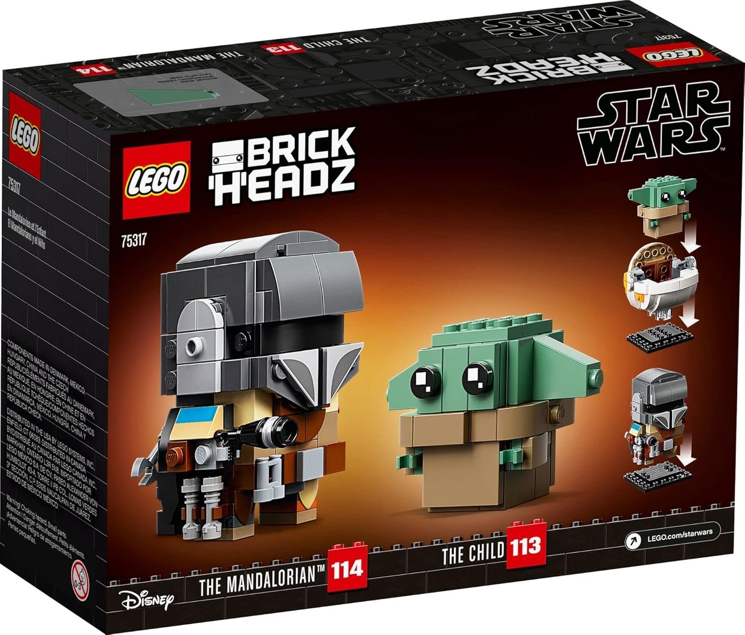 LEGO BrickHeadz Star Wars The Mandalorian & The Child 75317 'Baby Yoda' Building Toy, Collectible Model Figures Set, Gift Idea for Teens - Image 6
