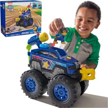 Paw Patrol: Rescue Wheels Chase’s Power Haulin’ Cruiser, Toy Truck with Launcher, Motorized Winch, Lights & Sounds, Kids Toys for Boys & Girls Ages 3+