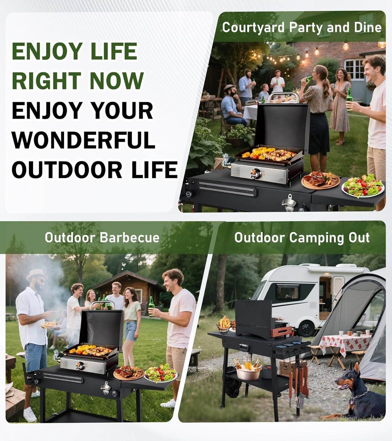 ELITEWILL Griddle Stand With Wheels Portable Outdoor Grill Table Fit for Blackstone 17 Inch Or 22 Inch Griddle Foldable Cart Table Suitable for Travel/Camping and Outdoor Meals - Image 6