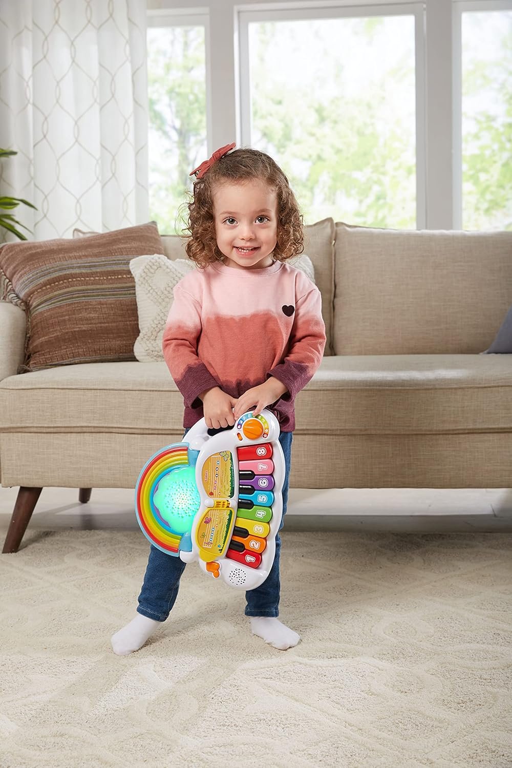 LeapFrog Learn & Groove Rainbow Lights Piano with Sounds, Colours and Numbers, English and French Learning Games, Educational Toys Ages 6, 7, 8, 9 Months +,Multicolor,28.0 x 35.1 x 11.8 cm - Image 4