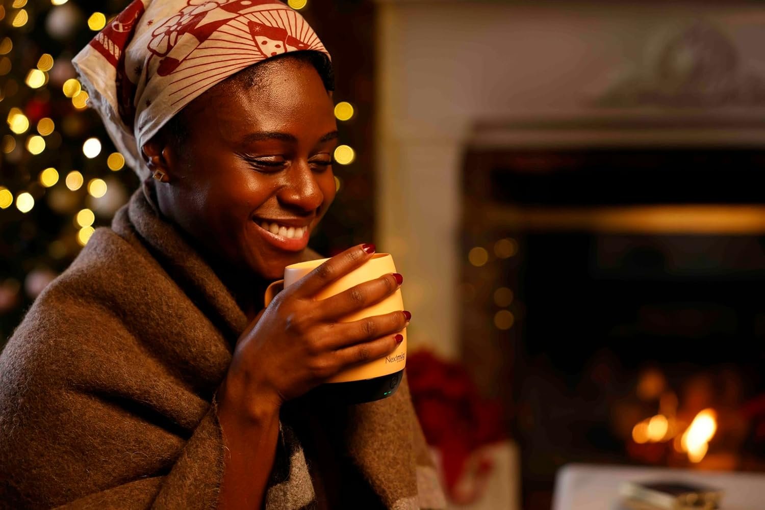 Nextmug - Temperature-Controlled, Self-Heating Coffee Mug (Burgundy - 14 oz.) - Image 8