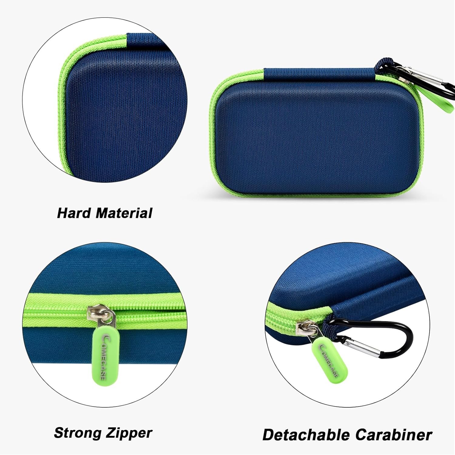 Case Compatible with SanDisk Extreme Pro/for SanDisk Portable SSD 1TB 2TB 4TB 500GB/ for Crucial X9 X10 Pro External Solid State Drive, Travel Storage Bag for 2 SSD and SD Card - Monterey (Box Only) - Image 3