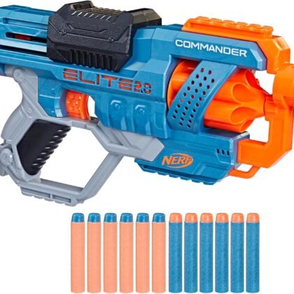 NERF Elite 2.0 Commander RD-6 Dart Blaster, 12 Darts, 6-Dart Rotating Drum, Outdoor Toys, Ages 8 and Up
