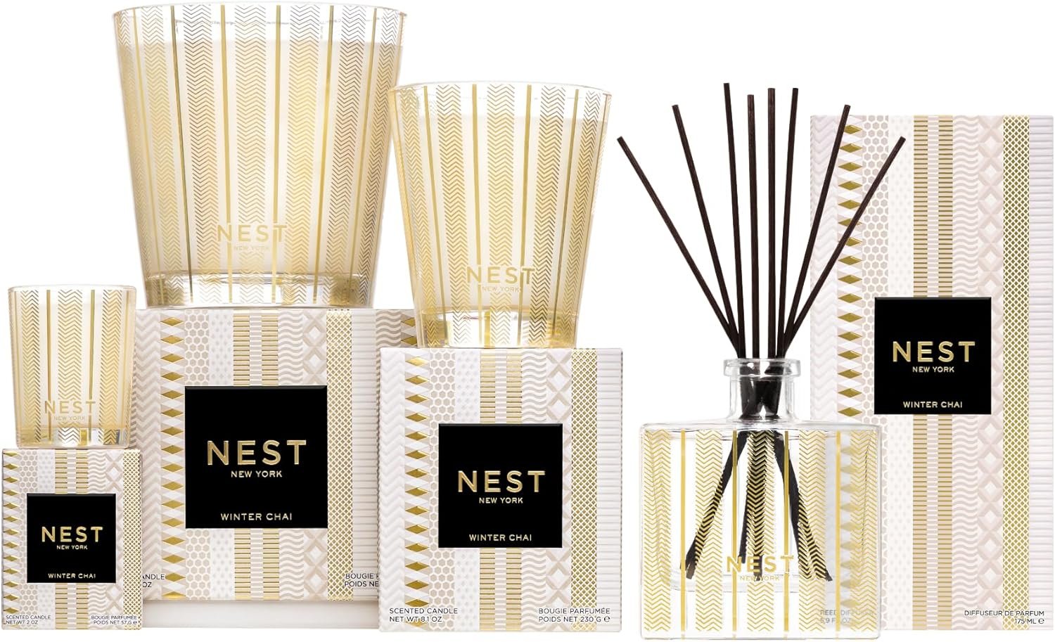 NEST New York Scented Votive Candle, Winter Chai - 2 oz - Up to 28-Hour Burn Time - Reusable Glass Vessel - Image 3