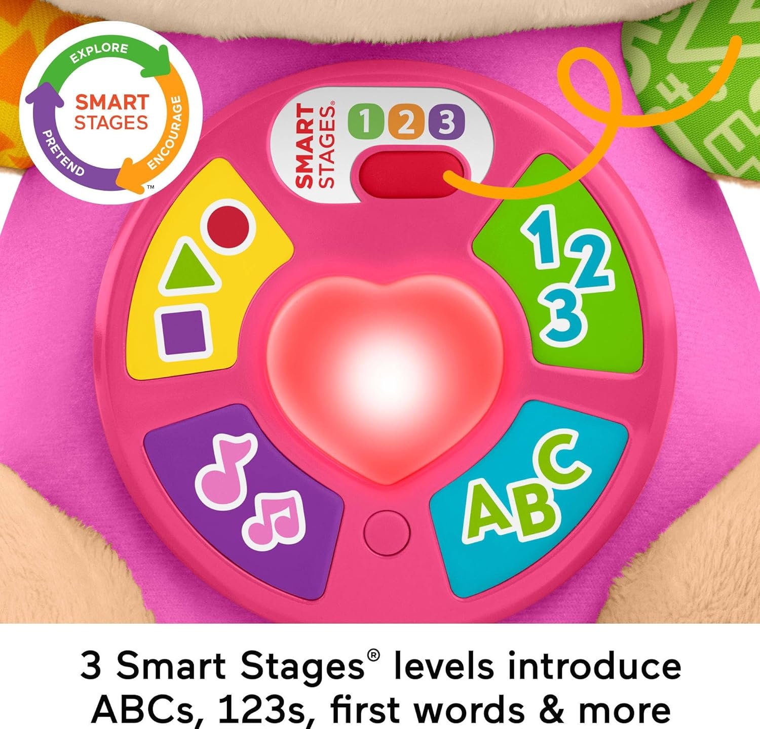 Fisher-Price Baby Toy Laugh & Learn Smart Stages Sis Musical Plush with Lights & Learning Songs for Infants Ages 6+ Months - Image 3