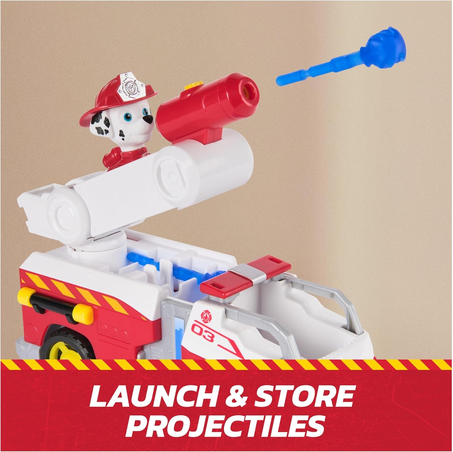 Paw Patrol Fire Rescue: Marshall Rescue Fire Engine with Action Figure & Projectile Launcher & Toy Truck, Kids Toys for Boys & Girls Ages 3 and Up - Image 6