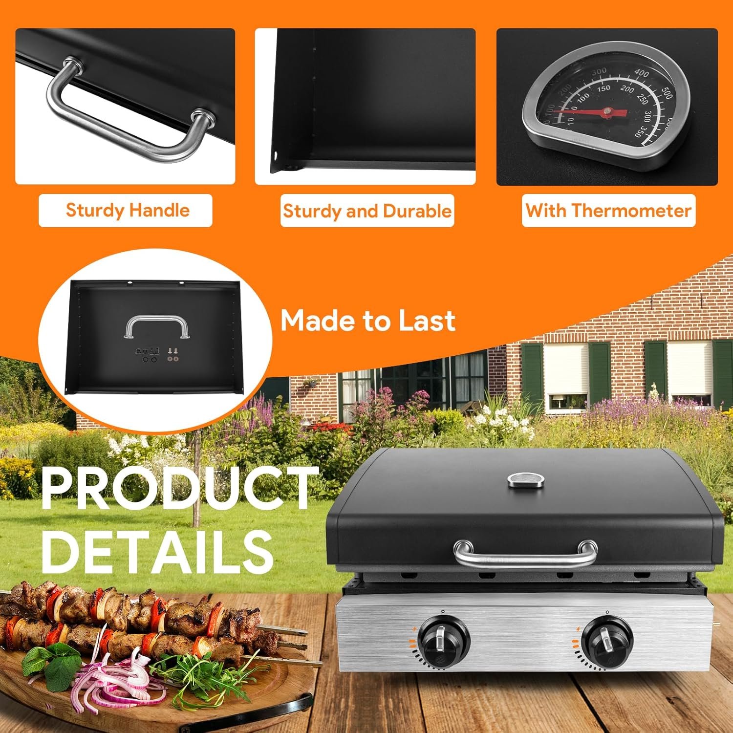 Upgrade Griddle Lid & Griddle Cover for Blackstone 22 Inch 1666 (2024 Model) 2203 2304, Griddle Hard Cover for 22 Inch Tabletop Grill, Griddle Hood for Blackstone Griddle Lid - Image 4