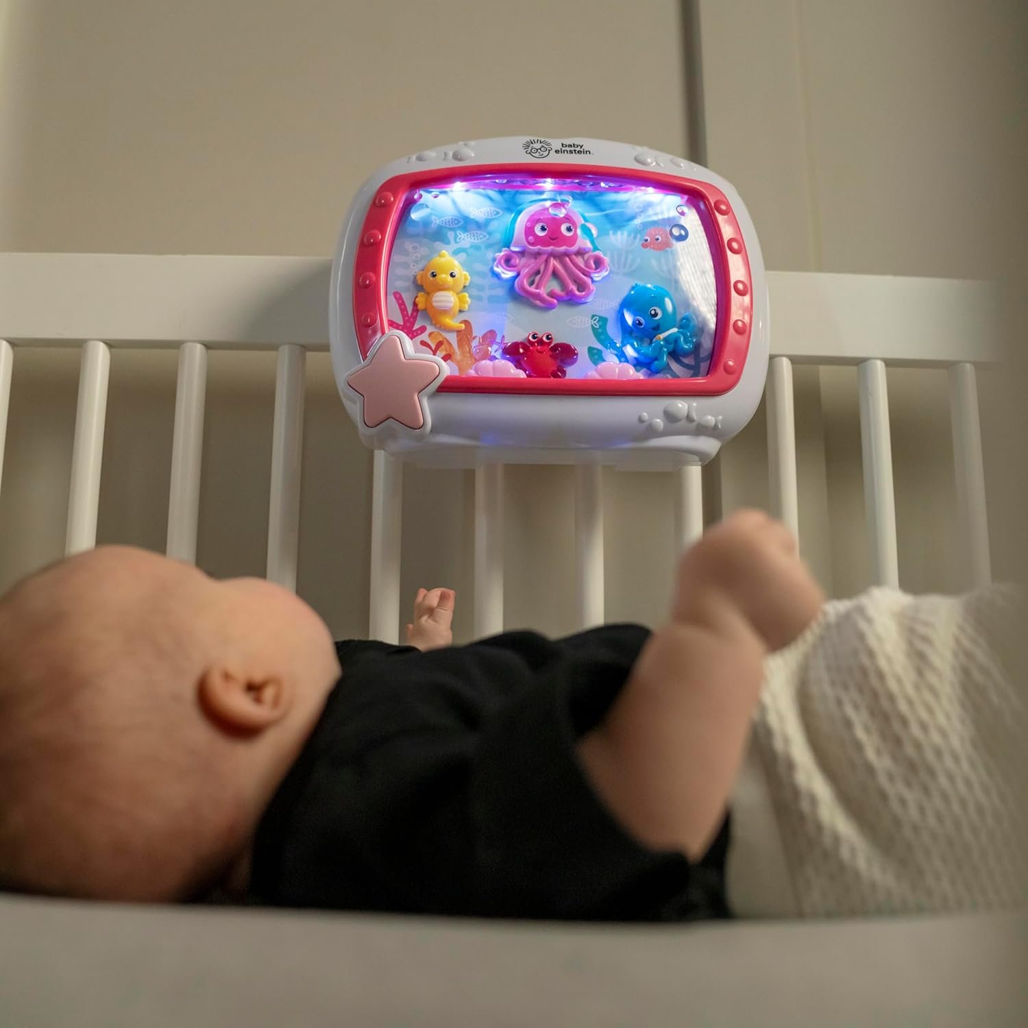 Baby Einstein Sea Dreams Soother Musical Crib Toy and Sound Machine, Pink, Newborn and up - Image 2
