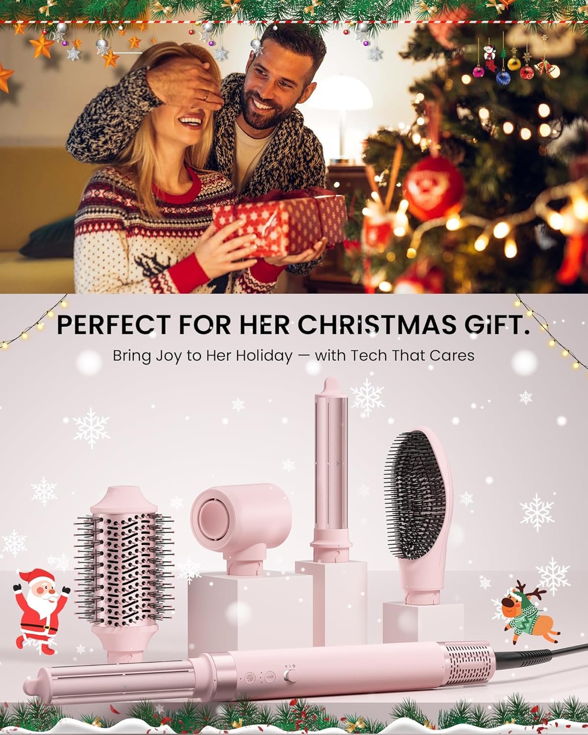 5 in 1 Hot Air Styler Wrap – High-Speed Hair Dryer Brush with Auto Wrap Curlers, Fast Drying & Frizz-Free Styling, No Heat Damage, Volumizing Brush with Travel Bag Gift for Women - Image 5