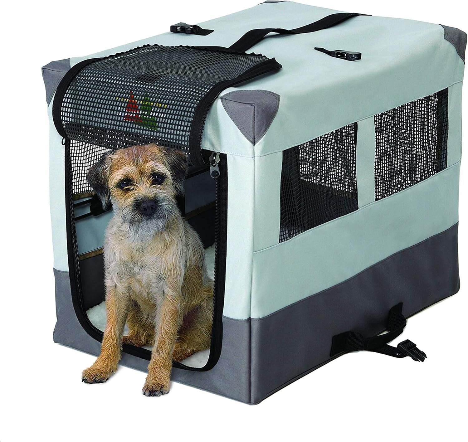 MidWest Homes for Pets Canine Camper Sportable, 36-inch Portable Tent Crate for Dogs, Soft-Sided, Folding Frame, Mesh Windows, Zip Door, Water-Resistant, Includes Pad - Image 4