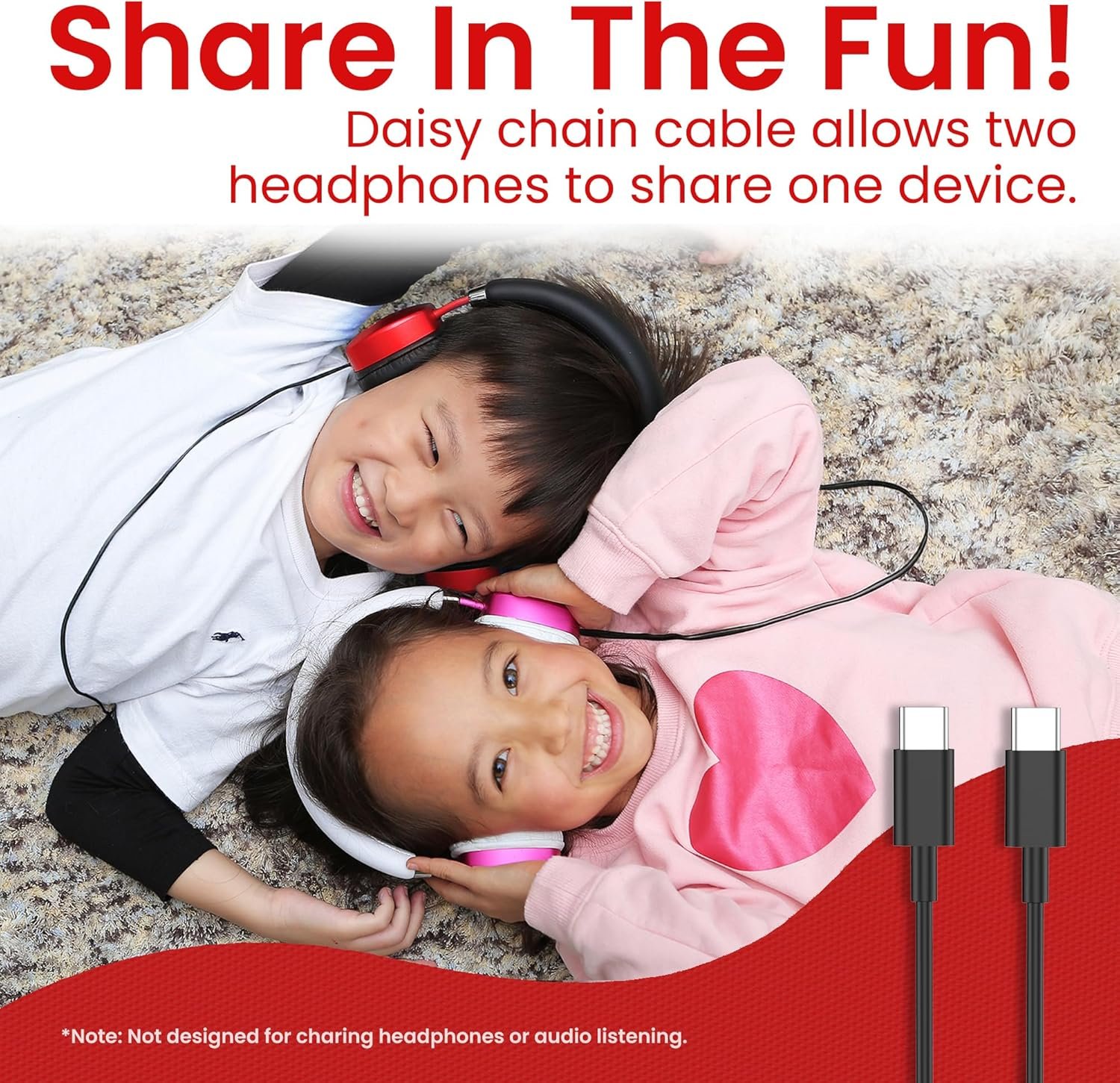 Puro Sound Labs PuroQuiet Plus Kids Noise Cancelling Headphones, Bluetooth Kids On Ear Headphones with Mic, Lightweight On-Ear Design, Studio-Grade Sound (Red) - Image 5