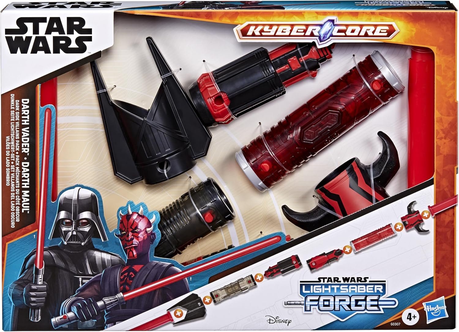 STAR WARS Lightsaber Forge Kyber Core Dark Side Villains Pack, Darth Vader & Darth Maul Customizable Lightsabers, Toys for 4 Year Old Boys & Girls & Up - Image 5
