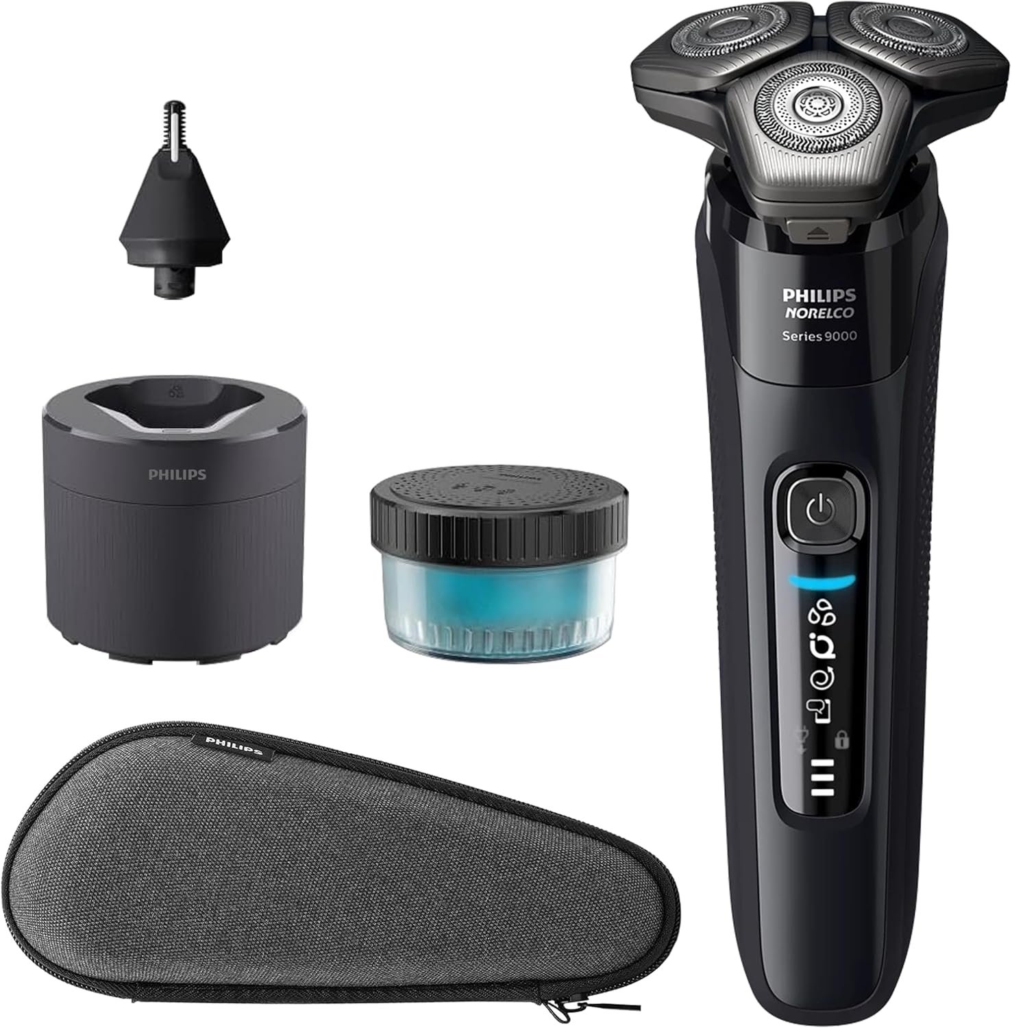 Philips Shaver Series 9000 Wet and Dry Electric Shaver, with Lift and Cut Shaving System and SenseIQ Technology, Pop-up Trimmer
