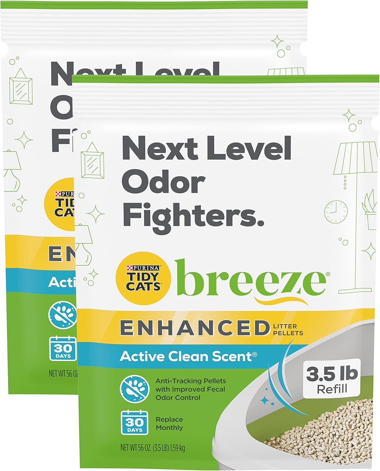 Purina Tidy Cats Breeze Litter Pellets, Enhanced Litter Pellets 3.5 lb (Pack of 2)