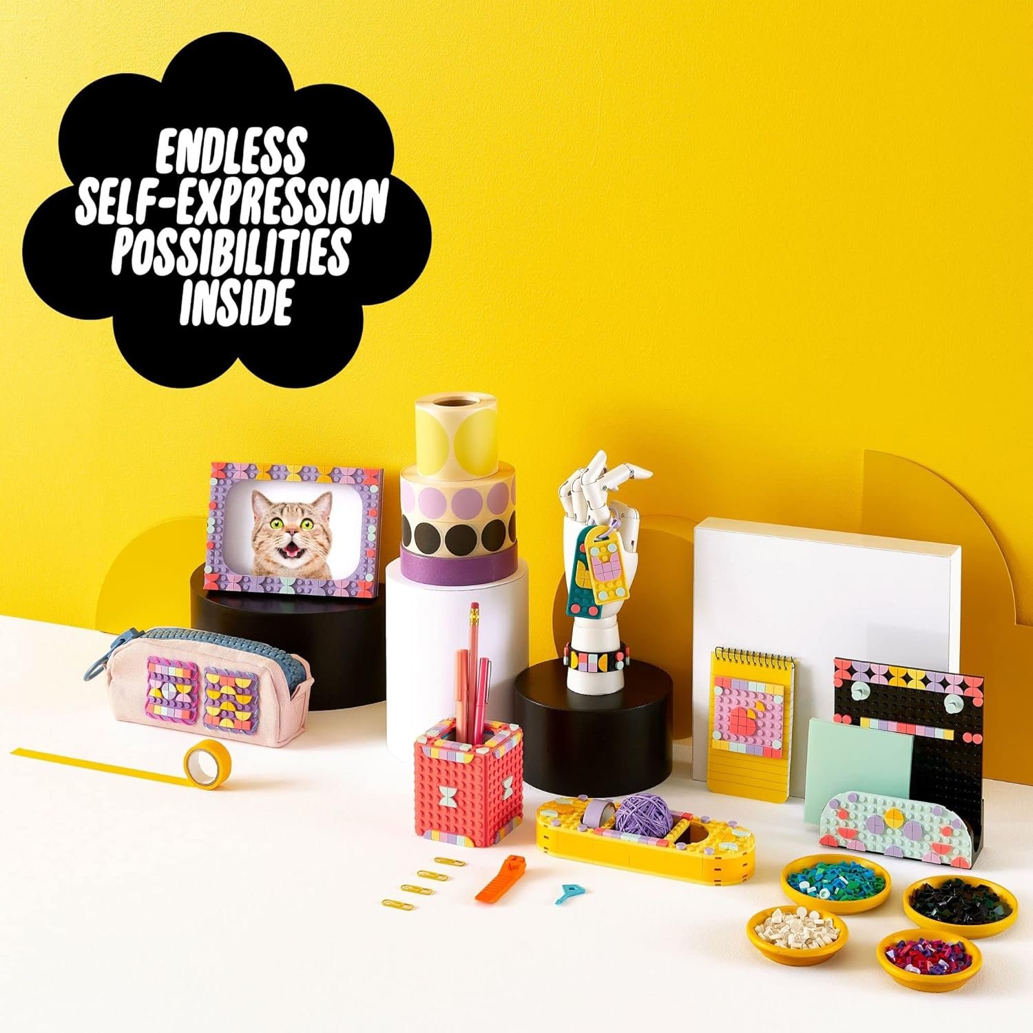 LEGO DOTS Designer Toolkit 10 in 1 Patterns Building Toy 41961 Arts and Craft Set for Creative Kids, Design Patches, Photo Frame, Pencil Holder, and More. 860+ Tiles. Gift Idea for Boys Girls Age 8+ - Image 2