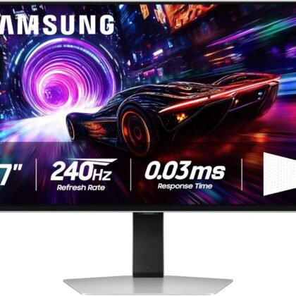 SAMSUNG 27-inch Odyssey QD-OLED G8 (G81SF), 4K, 240Hz, Gaming Monitor, 0.03ms Response Time, DisplayHDR True Black 400, AMD FreeSync™ Premium Pro, Ergonomic Stand, LS27FG810SNXZA, 2025