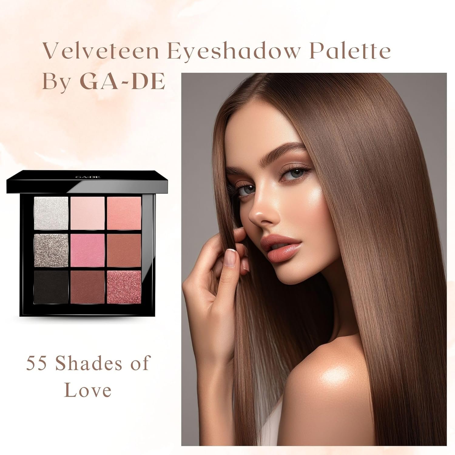 GA-DE Velveteen Eyeshadow Palette, 55 - Eyeshadow Collection with Light to Deep Shades - for Matte, Metallic, Silky and Shimmery Finishes - 0.286 oz - Image 4