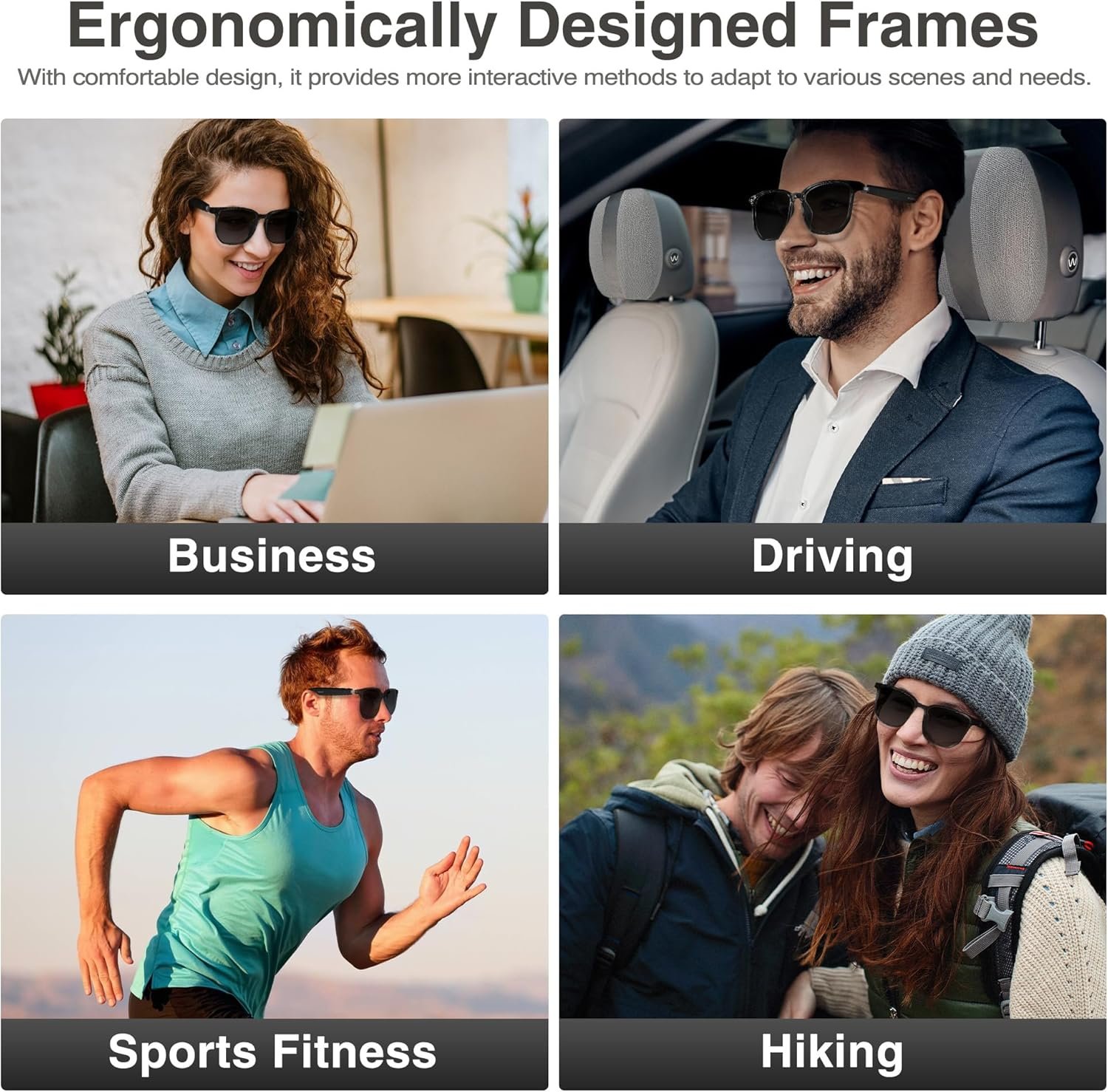 AI Smart Glasses with Chat GPT,Bluetooth Glasses with 150+ Translation,Smart Glasses for Men&Women,Multifunctional Bluetooth Glasses for Men(Black) - Image 7