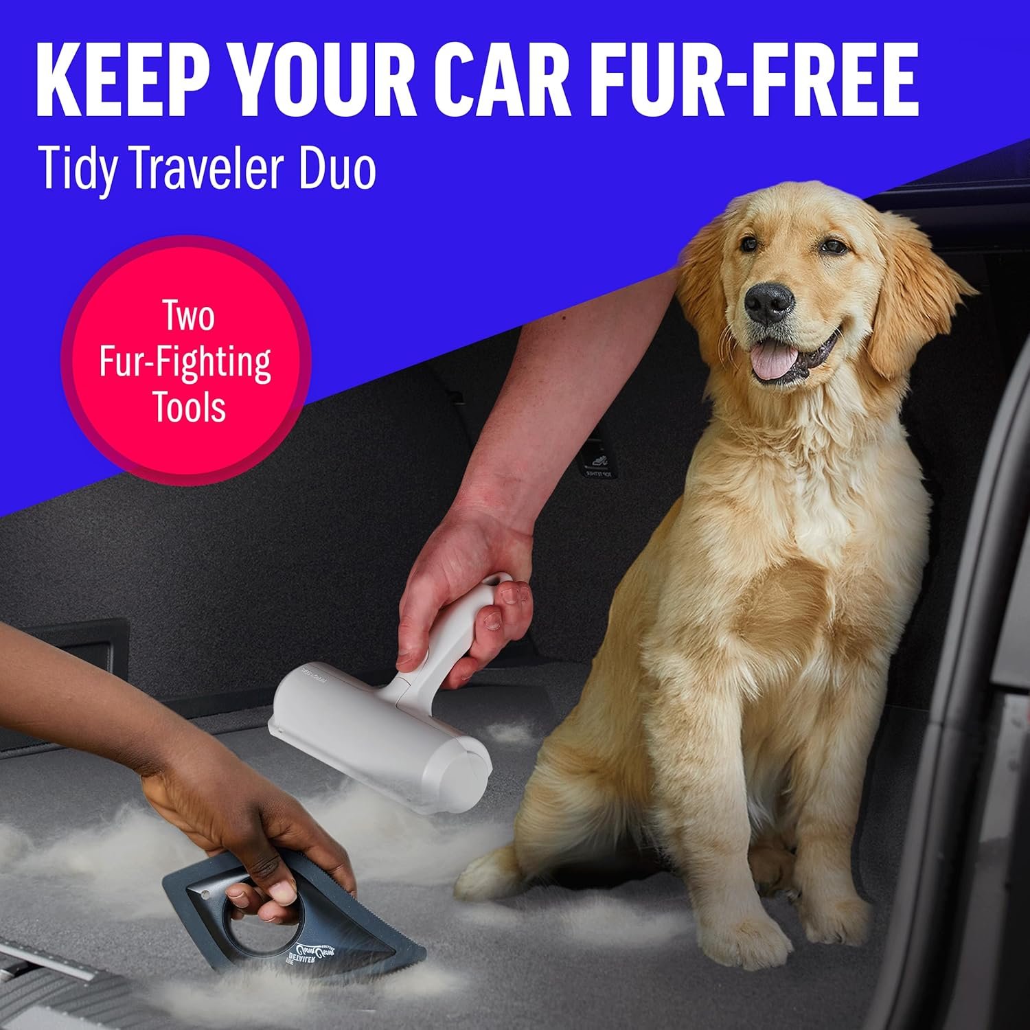 ChomChom Roller & Detailer Bundle - Pet Hair Remover and Reusable Lint Roller - ChomChom Cat and Dog Hair Remover for Furniture, Couch, Carpet, Clothing and Bedding - Multi-Surface Fur Removal Tool - Image 3