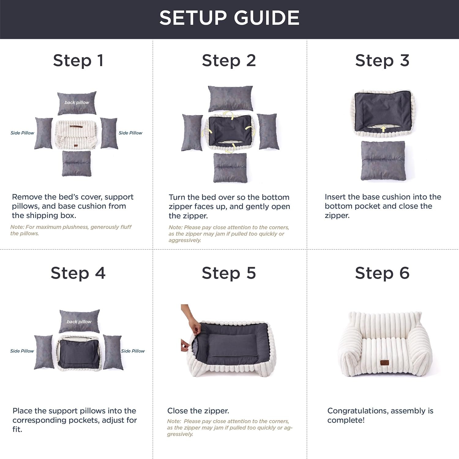 Bedsure Cute Cat Couch for Pets - Fluffy Small Dog Sofa with Premium Soft Corduroy Fleece, Pet Sofa with Removable Washable Cover, Supportive Dog Couch Bed for Small Medium Dogs, 30inch, Warm Grey - Image 7