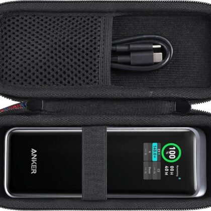 khanka for Anker Prime Power Bank 27650mAh 250W/Anker Zolo A1695 Power Bank 25K 165W Traveling Case,Case Only (Black).