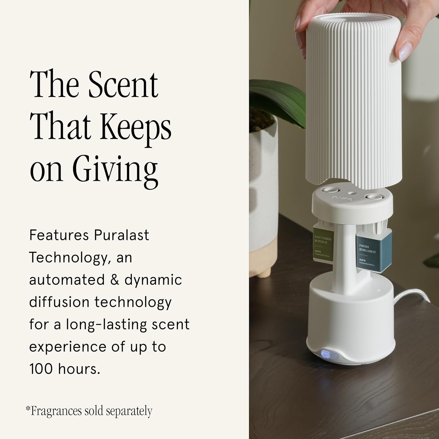Pura Plus Smart Home Fragrance Diffuser for Large Spaces - Adjust Scent Intensity, Set Schedules & Timers, and More in Pura App - Fragrances Sold Separately - White - Image 4