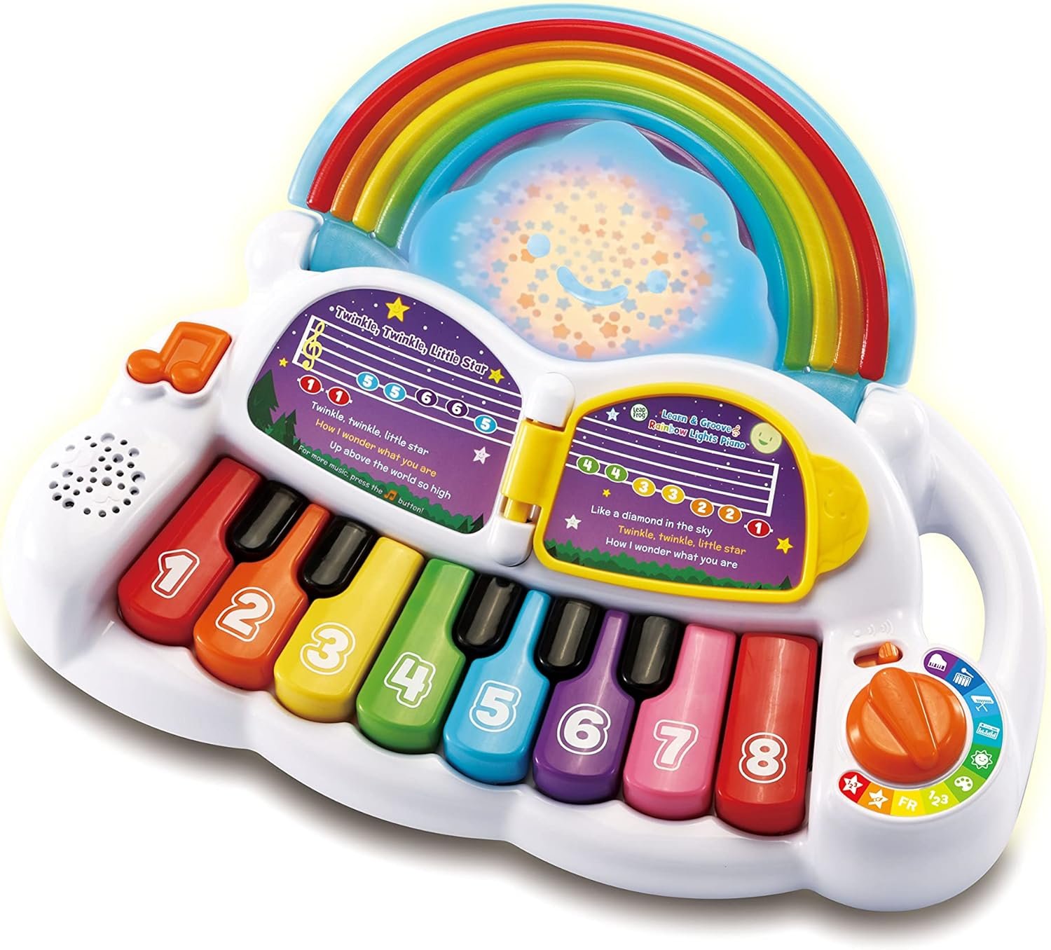 LeapFrog Learn & Groove Rainbow Lights Piano with Sounds, Colours and Numbers, English and French Learning Games, Educational Toys Ages 6, 7, 8, 9 Months +,Multicolor,28.0 x 35.1 x 11.8 cm