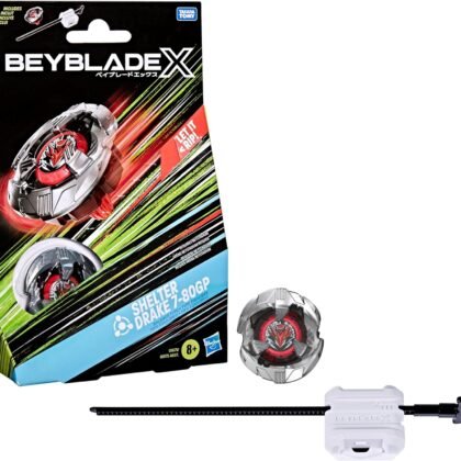 Beyblade X Shelter Drake 7-80GP BX Starter Pack Set with Takara Tomy Balance Type Top and Launcher, Battling Tops Game Toys, Ages 8+