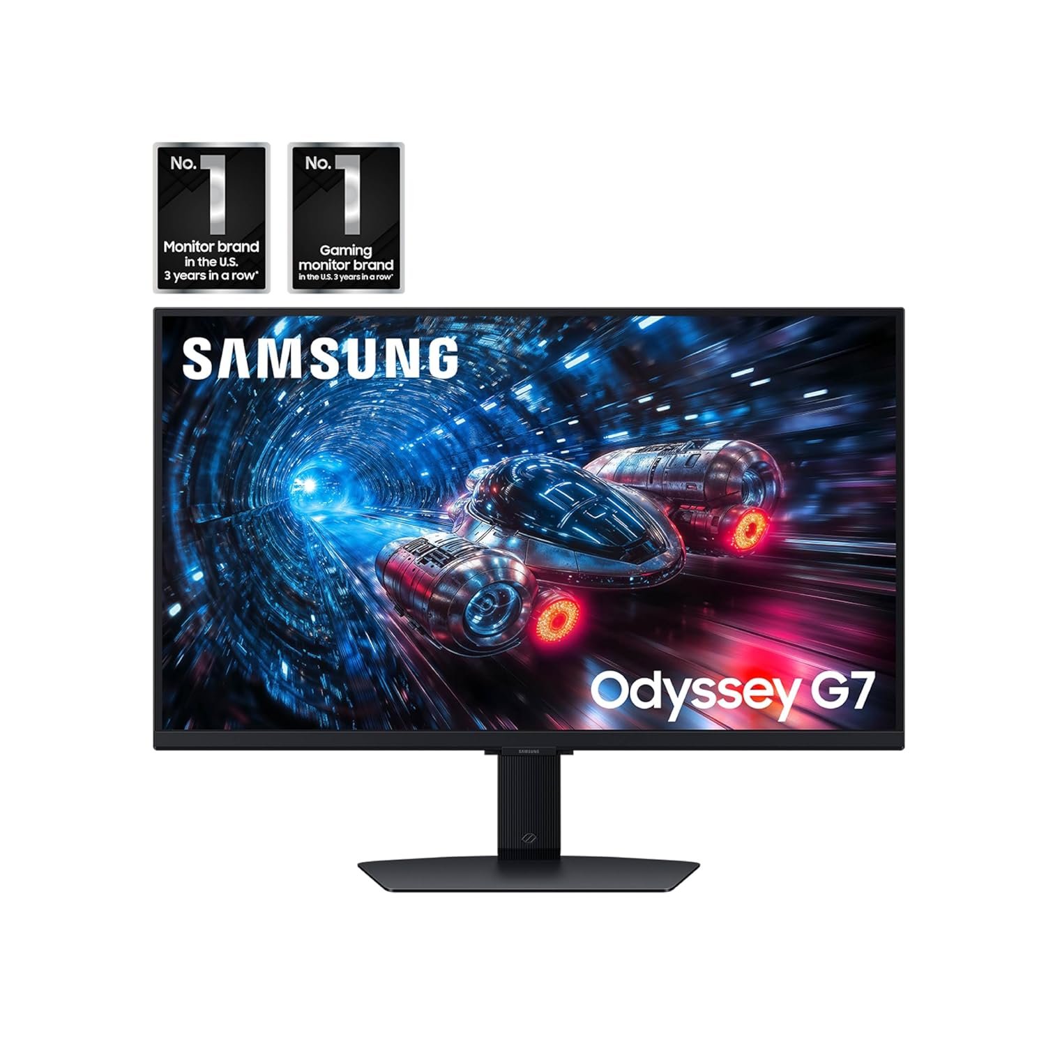 Samsung 27” Odyssey G7 G70F FHD Resolution Gaming Monitor, Fast IPS Dual Mode, 4K 180Hz Refresh Rate, NVIDIA G-Sync Compatible, AMD FreeSync™ Premium, Ergonomic Stand, LS27FG706ENXZA - Image 2