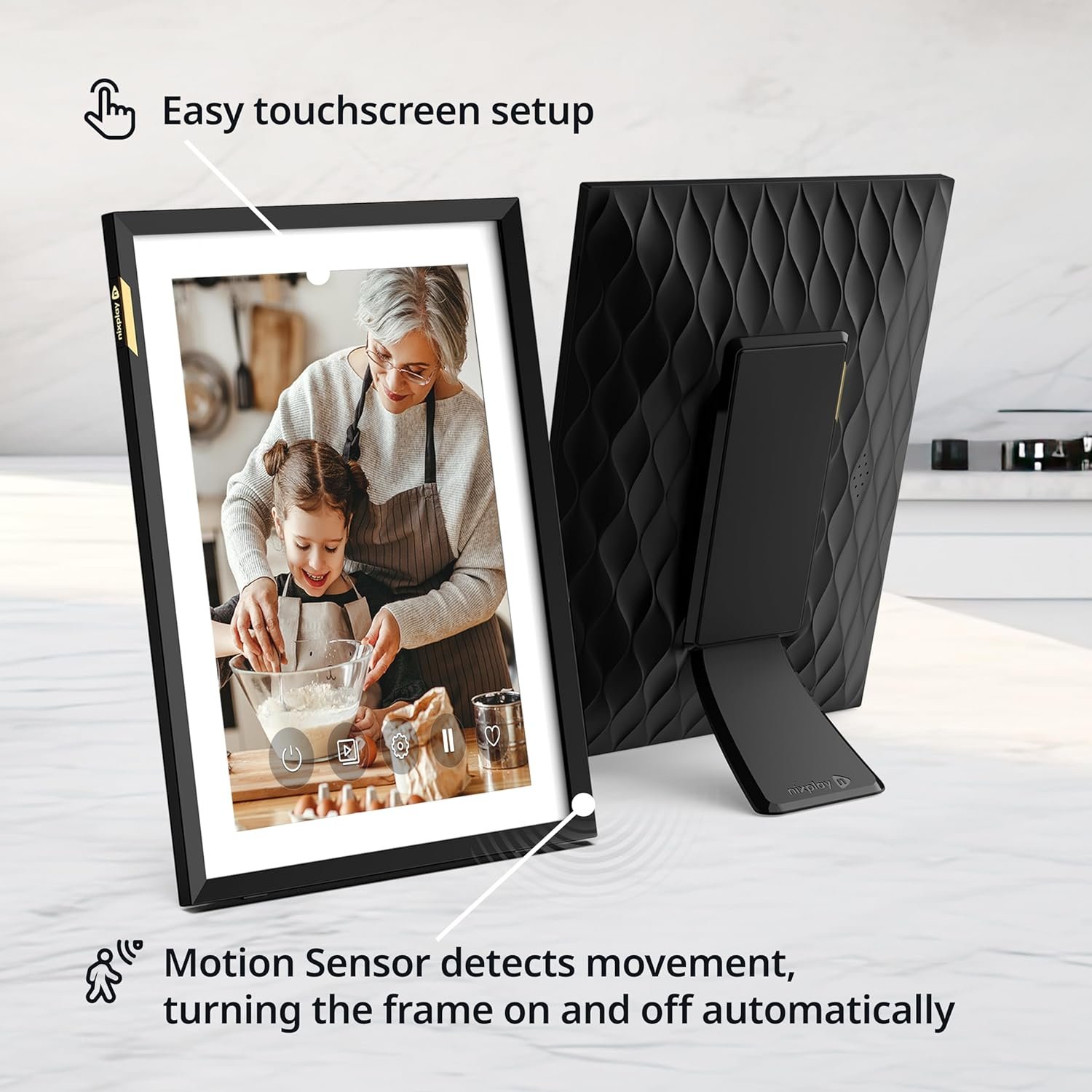 Nixplay AI-Enhanced Digital Picture Frame | Stunning HD Touch Screen Display | Perfect Digital Picture Frame for Gifting | Auto-Rotation Feature, Securely Share Photos/Videos via Email or App | 10.1" - Image 2