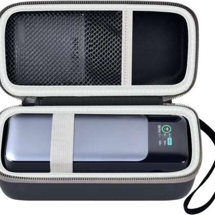 casmilee Case Compatible with Anker 737/735/ 736/717 USB-C Portable Charger Power Bank, Fast Foldable Wall PowerBank Bag for GaN Prime Nano II AC Adapter, Powercore Pocket for lights Cable - Black