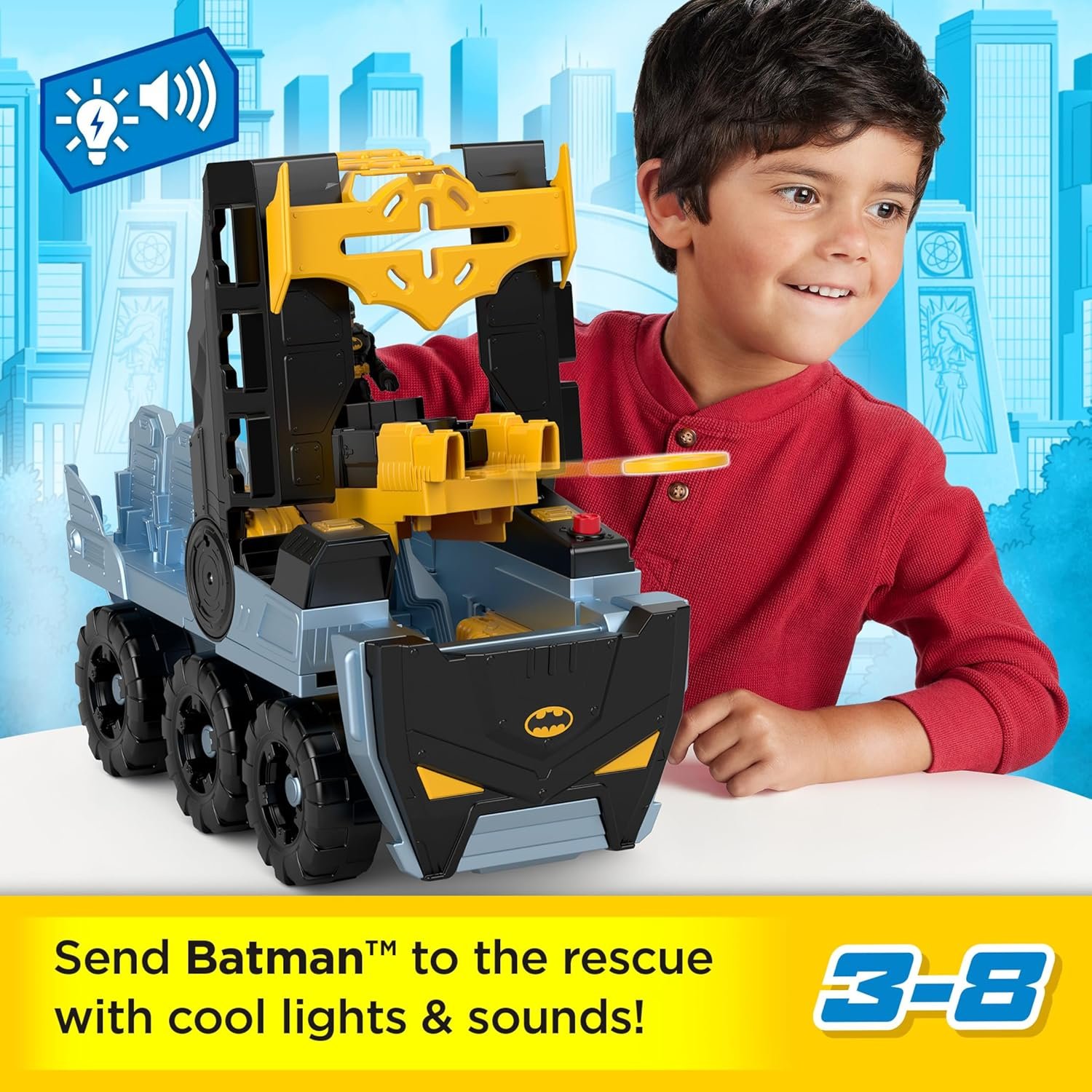 Fisher-Price Imaginext DC Super Friends Batman Toy Transforming Bat-Tank with Lights Sounds & Figure for Pretend Play Kids Ages 3+ Years - Image 2
