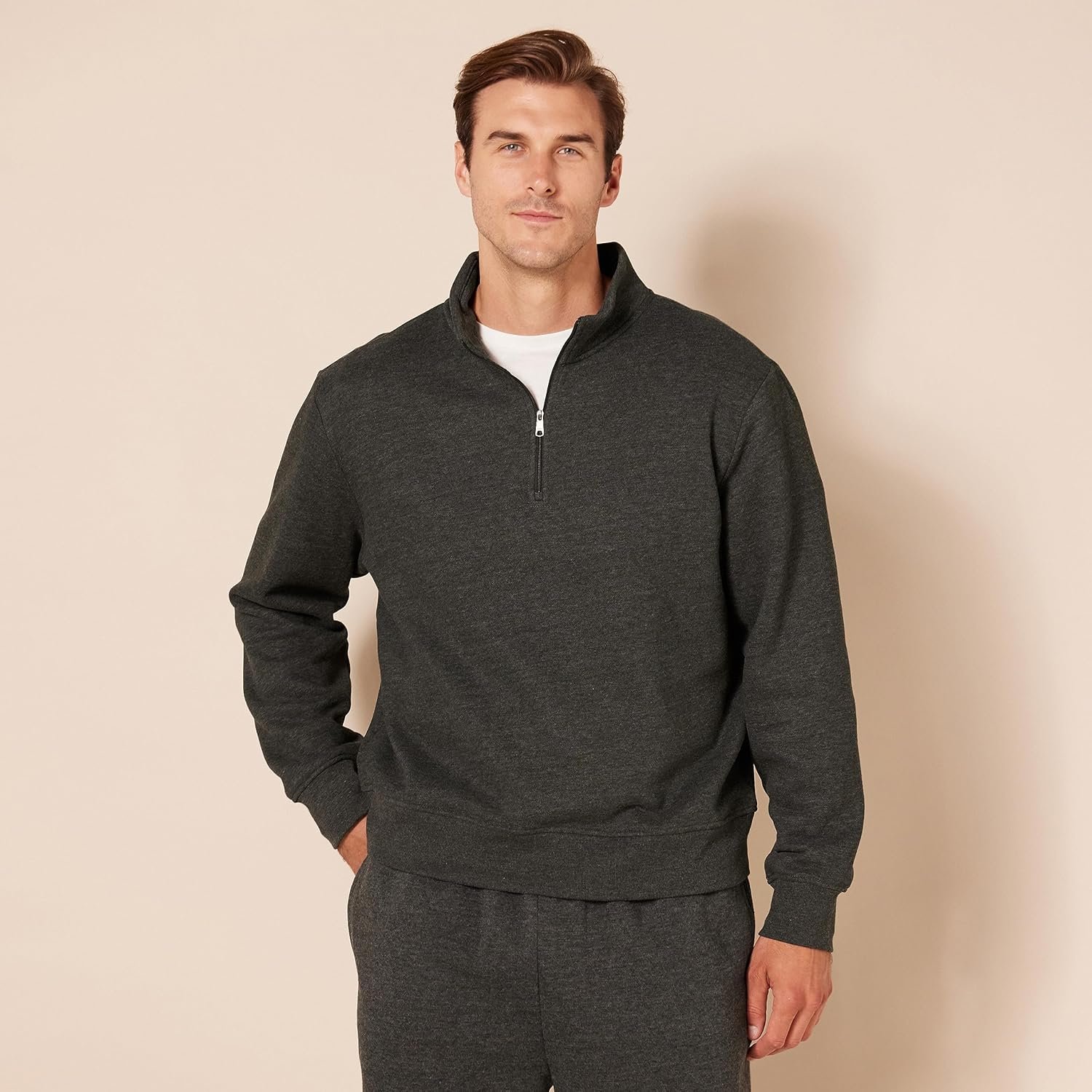 Amazon Essentials mens Long-Sleeve Quarter-Zip Pullover Fleece Sweatshirt - Image 6