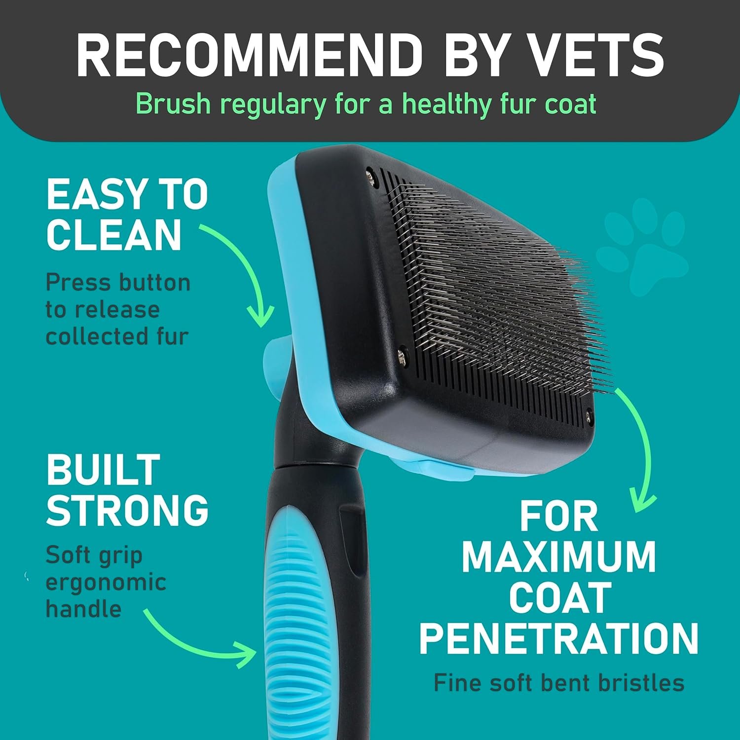 Maxpower Planet Dog Rake and Dog Hair Brush - Gently Removes Loose Undercoat, Mats and Tangled - Deshedding Grooming Tool for Dogs & Cats - Self Cleaning Slicker Brush - All Hair Types - Image 4