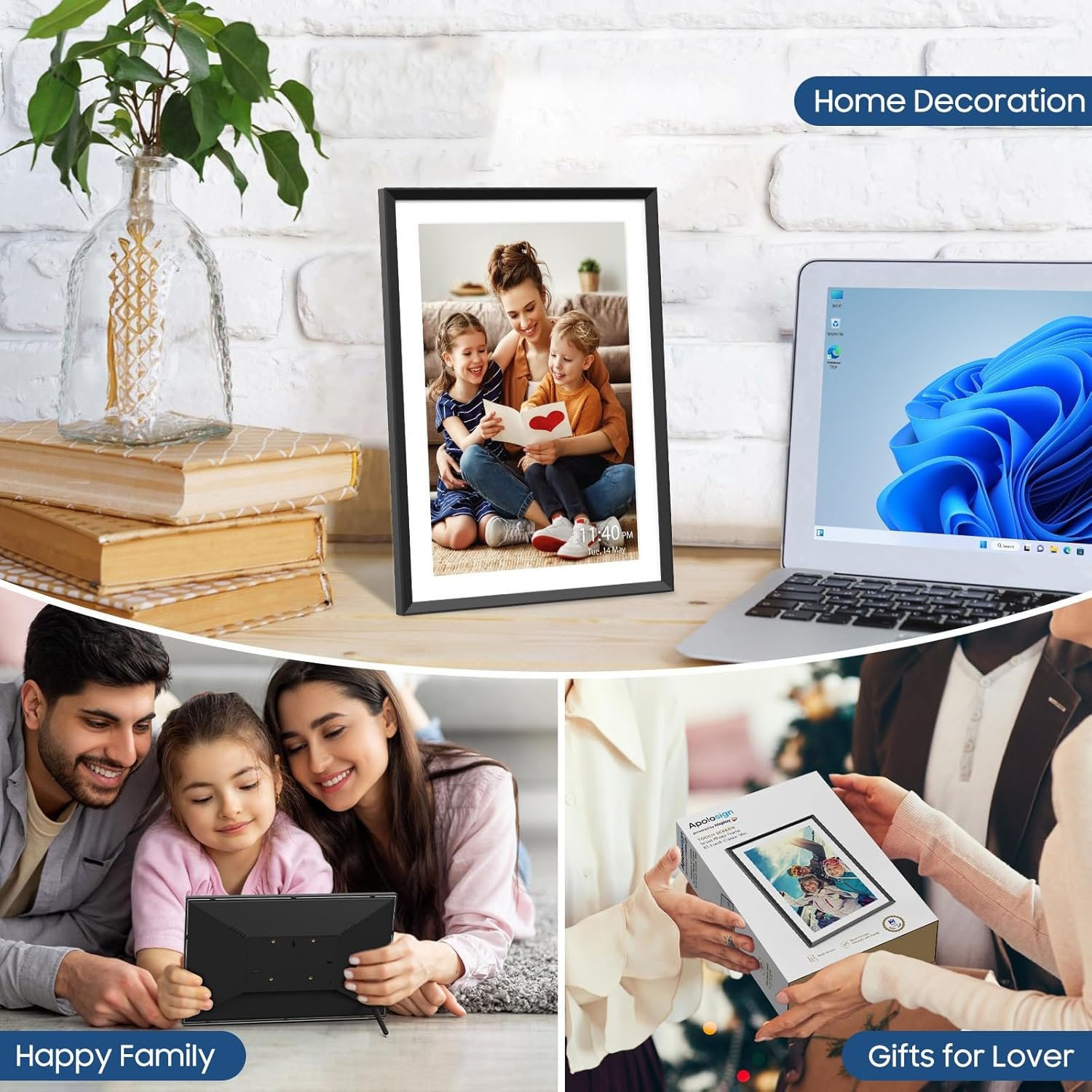 Digital Picture Frame Powered by Nixplay 10.1", Share Photos/Videos via Nixplay App or Email, WiFi Digital Photo Frame with Easy Setup, Support Alexa, Free Cloud Storage, Auto Rotate, Gifts for Mom - Image 7