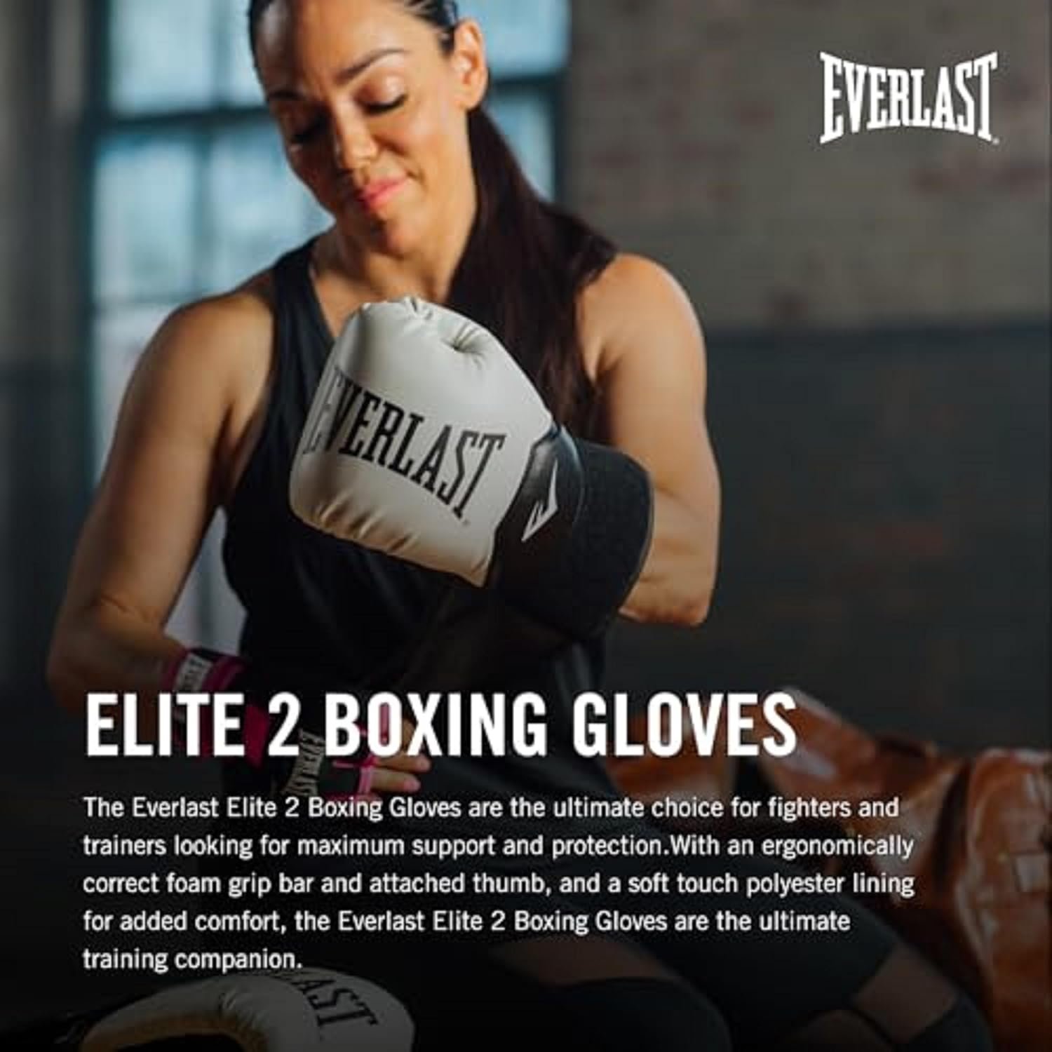 Everlast Elite 2 Boxing Gloves | Pro Training Gloves for Men and Women | Secure Fit Hook and Loop Closure & Ventilation - Image 2