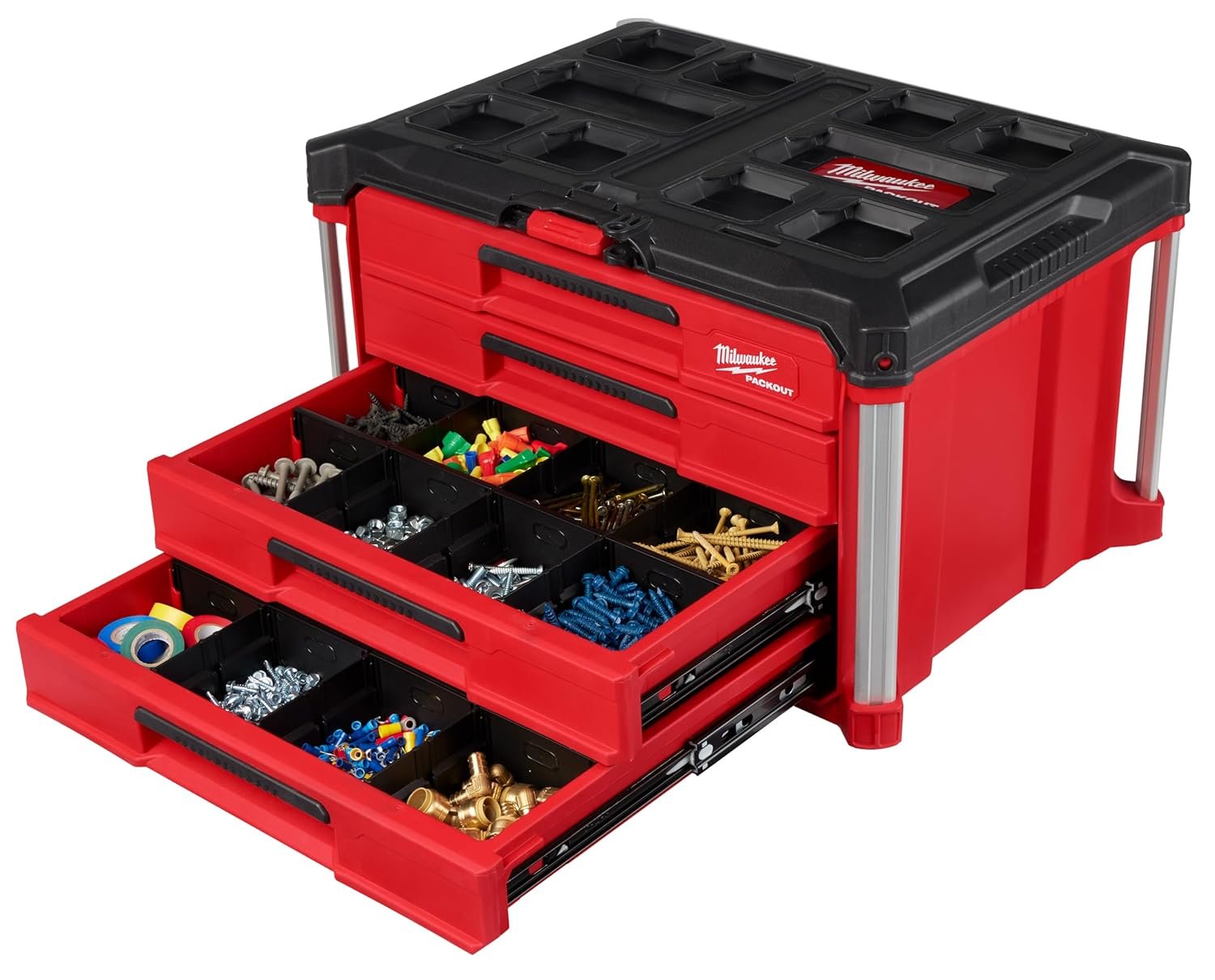 Milwaukee Packout 4 Drawer Tool Organizer Box - 48-22-8444 - Image 3
