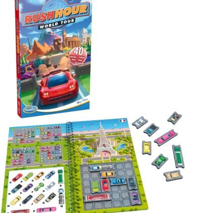 ThinkFun Rush Hour World Tour Magnetic Travel Puzzle - Embark on a Global Adventure of Logic and Strategy in a Compact Travel Edition