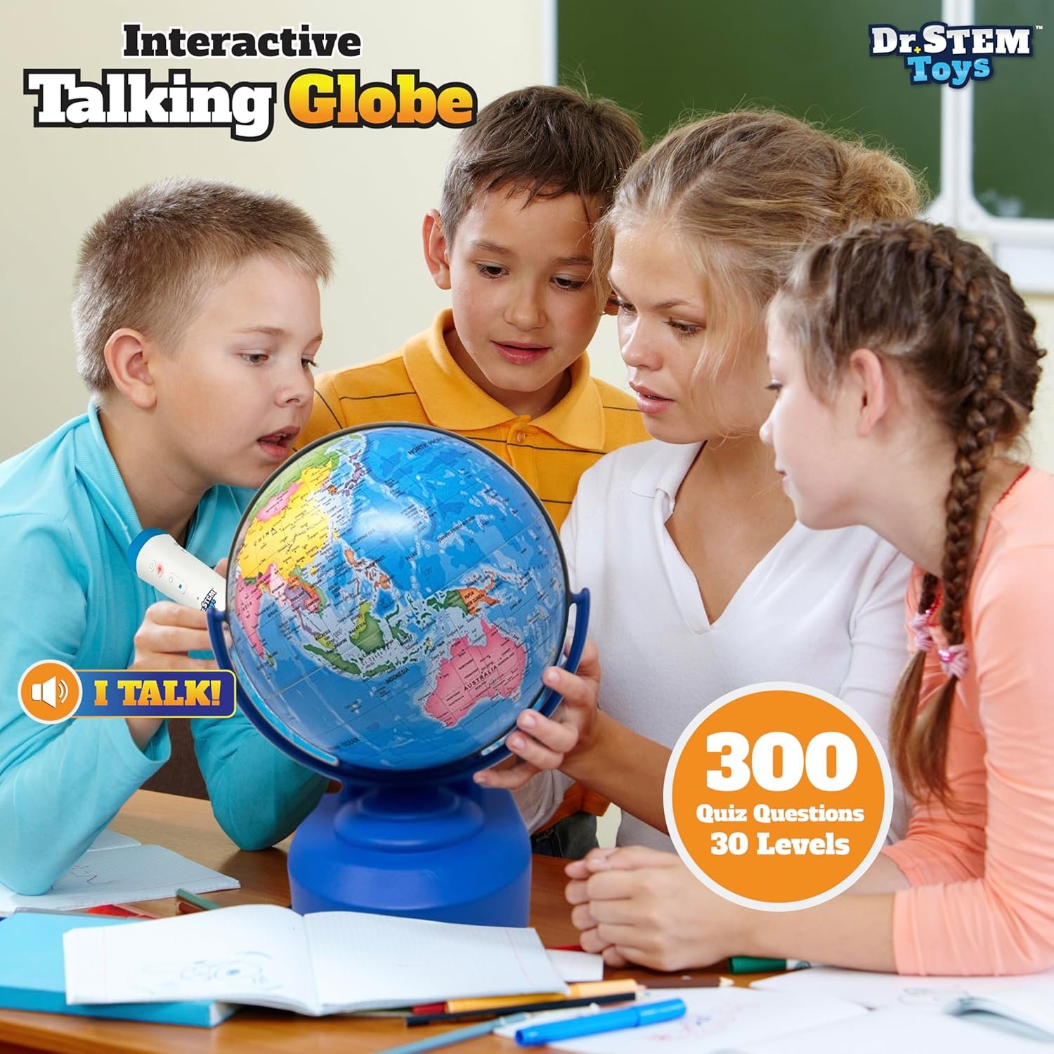 Dr. STEM Toys Interactive Talking Globe with Smart Pen, Game Panel, 300+ Geographic Quiz Questions, Touch & Learn, Music, and More - Educational Toy for Kids Ages 6+ - Image 6