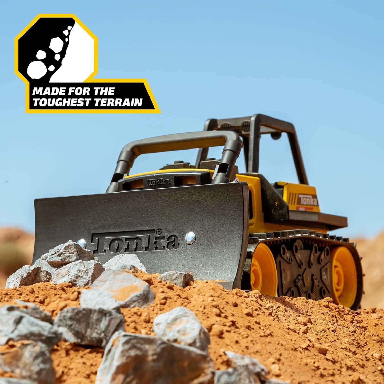 Tonka Steel Classics Bulldozer - Made with Steel & Sturdy Plastic, Yellow Toy Construction Truck, Boys and Girls, Kids, Toddlers, Ages 3+ - Image 8