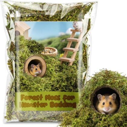 Sukh Hamster Moss - 5.6 Oz Forest Moss for Hamster Bedding Nesting Hideout Dried Moss Reptile Moss for Squirrels Hamsters Guinea Pigs Mices Small Animals Cage Accessories