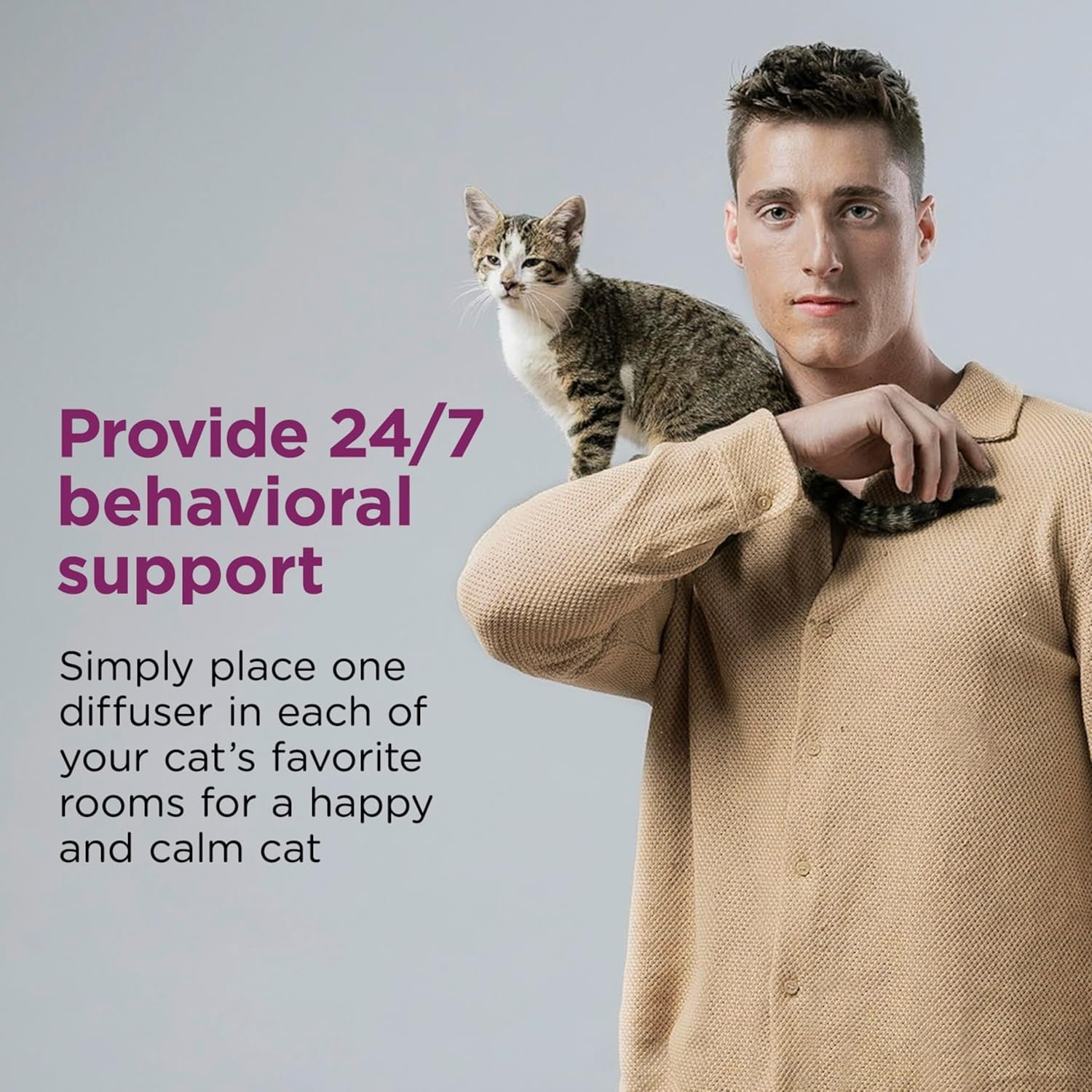 Comfort Zone 60 Day Starter Kit: 1 Cat Calming Diffuser & 2 Refills; Cat Pheromones Help Anxiety; Reduce Stress, Urine Marking, Scratching - Image 6