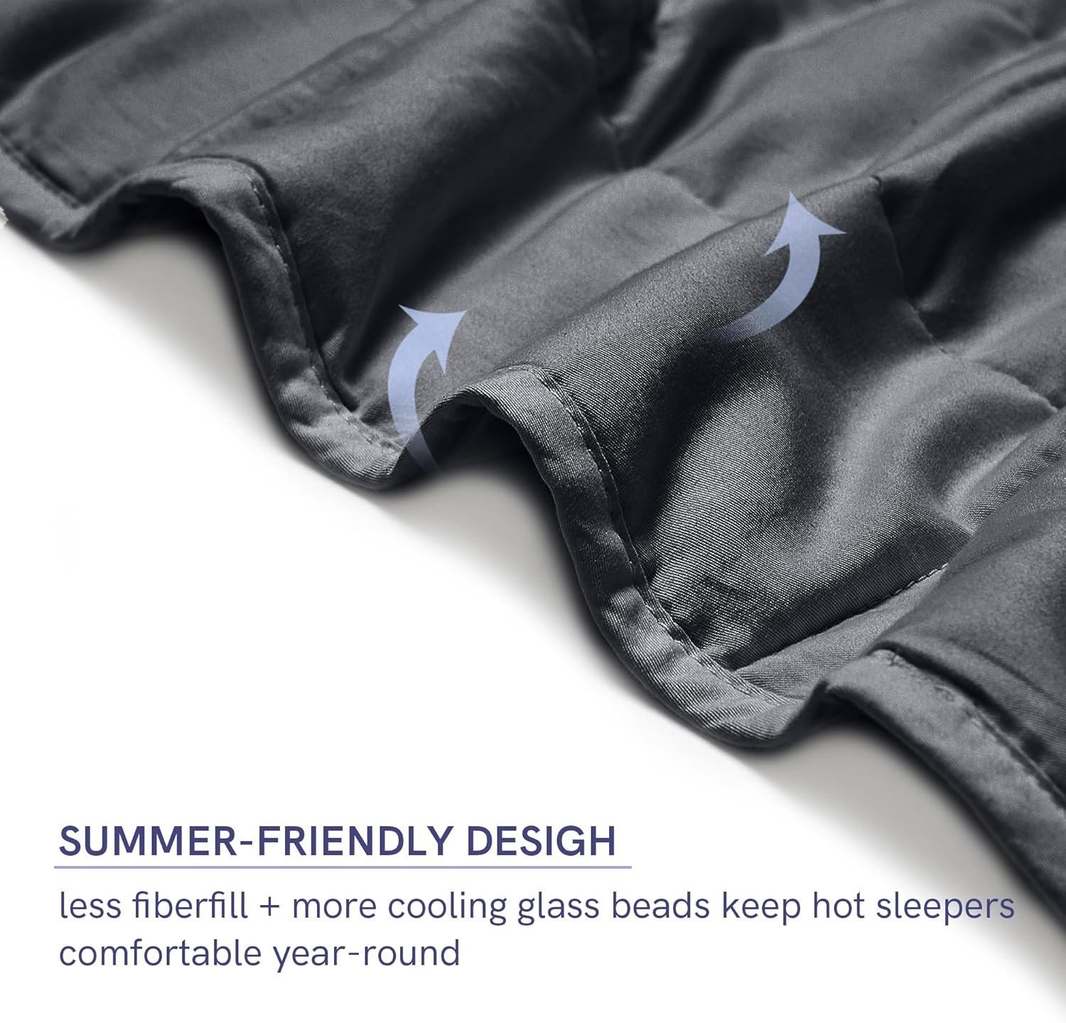 YnM 15lbs Weighted Blanket for Adults, Heavy Bed Throw Blanket with Cooling Glass Beads for All Season Use, Ideal for ~90lbs (48x72 Inches, Twin/Full, Dark Grey) - Image 9