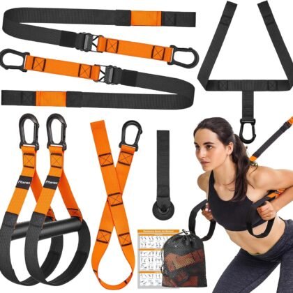 Home Resistance Training Kit, Suspension Trainer Straps with Adjustable Extension, Door Anchor, and Carry Bag – Strength Training Equipment for Full Body Bodyweight Workouts at Home or Outdoors