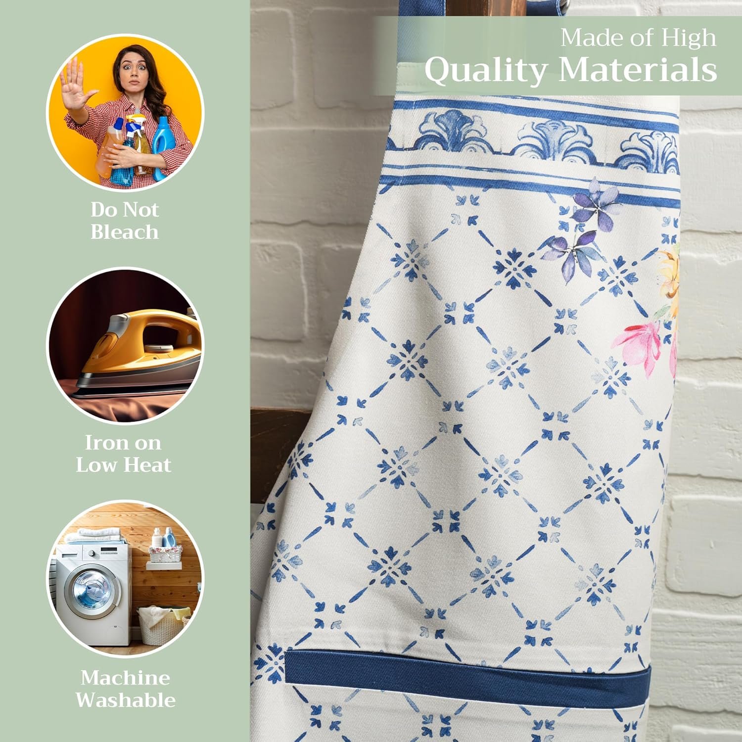 Maison d' Hermine 100% Cotton Apron for women with Pocket Kitchen Chef Apron for Men Cooking Gardening Server Waitress - Image 3