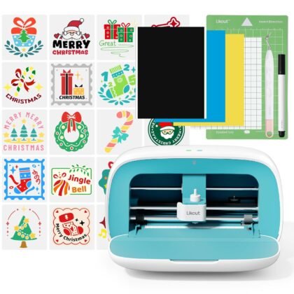 Likcut Vinyl Cutter Machine, Smart Sticker Maker Glee S501 for DIY Joy, Portable Cutting Tool for Crafting Beginner, Compact Design for Home & School Craft Projects, DIY Home Decor, Blue
