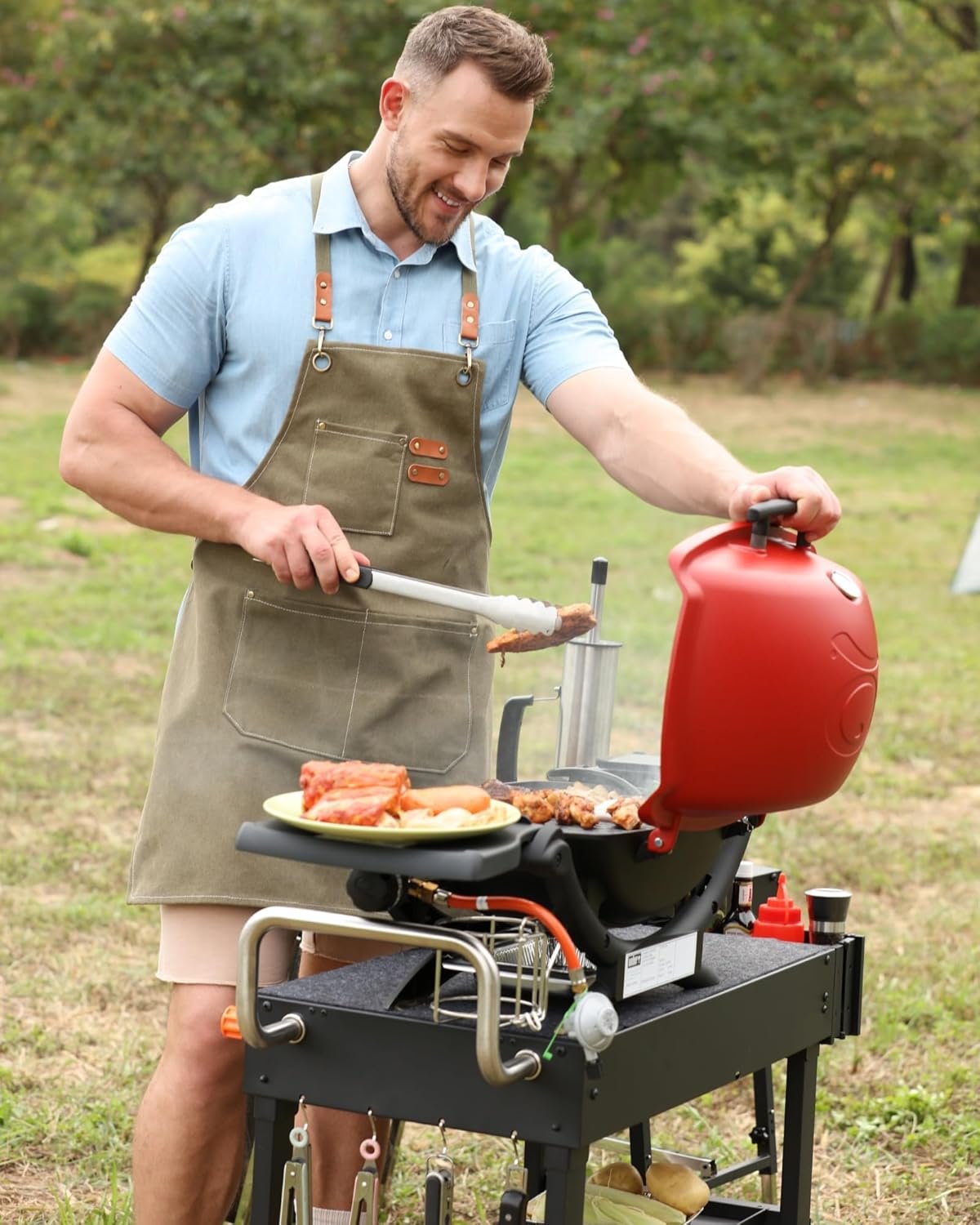 Grill Table For Blackstone Griddle 22 and 17 Inch, Grill Carts Outdoor With Wheels, Used for Weber And Ninja, Foldable Quickly Blackstone Stand Suitable for Travel/Camping And Outdoor Meals - Image 3