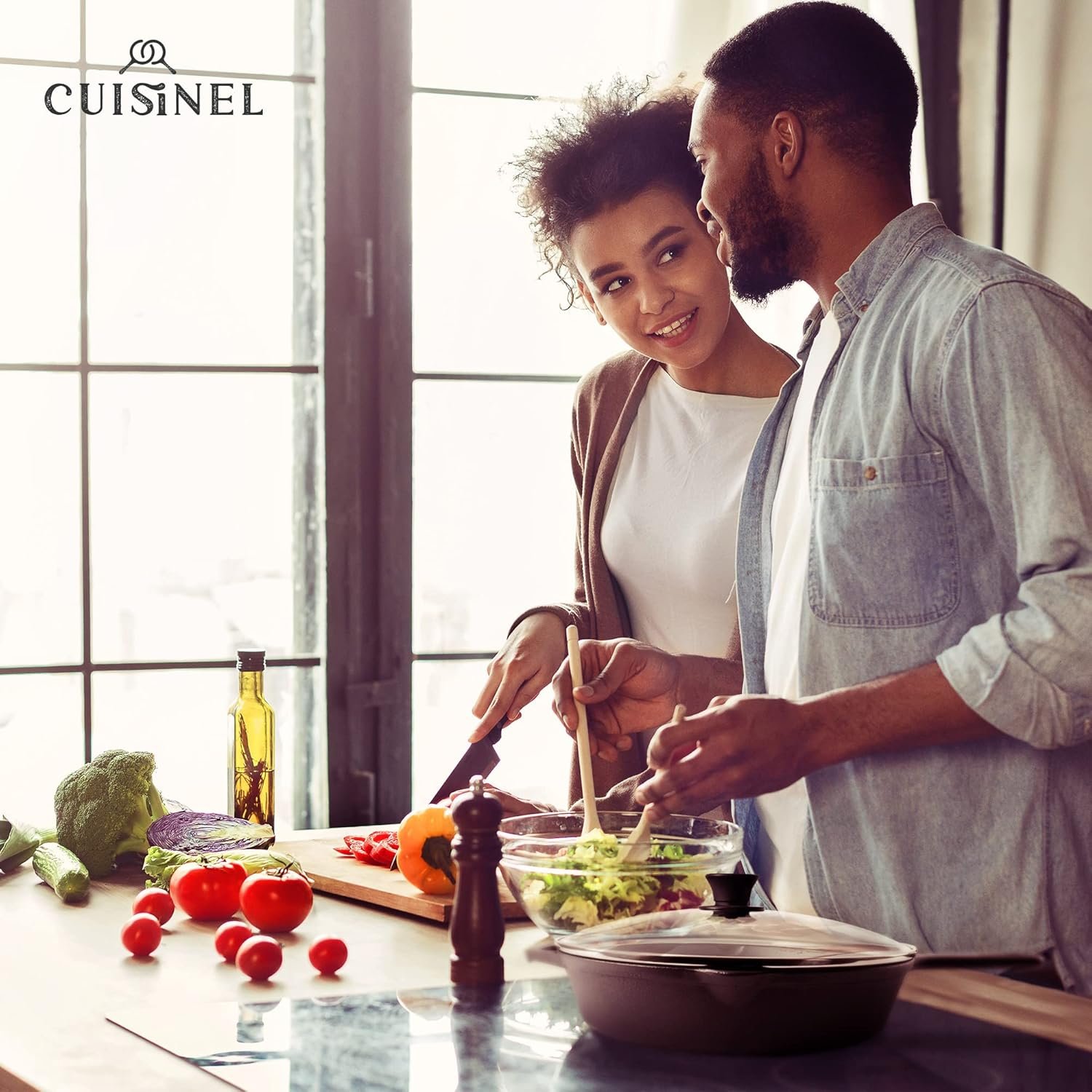 Cuisinel Pre-Seasoned Cast Iron Skillet (12-Inch) W/Tempered Glass Lid and Handle Cover Oven Safe Cookware | Heat-Resistant Holder | Indoor and Outdoor Use | Grill, Stovetop, Induction Safe - Image 6